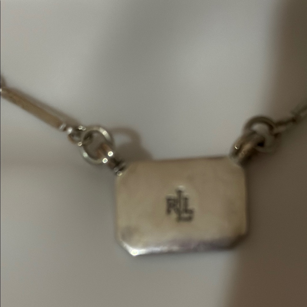 Ralph Lauren Silver Rectangular Pendant Necklace - image 7
